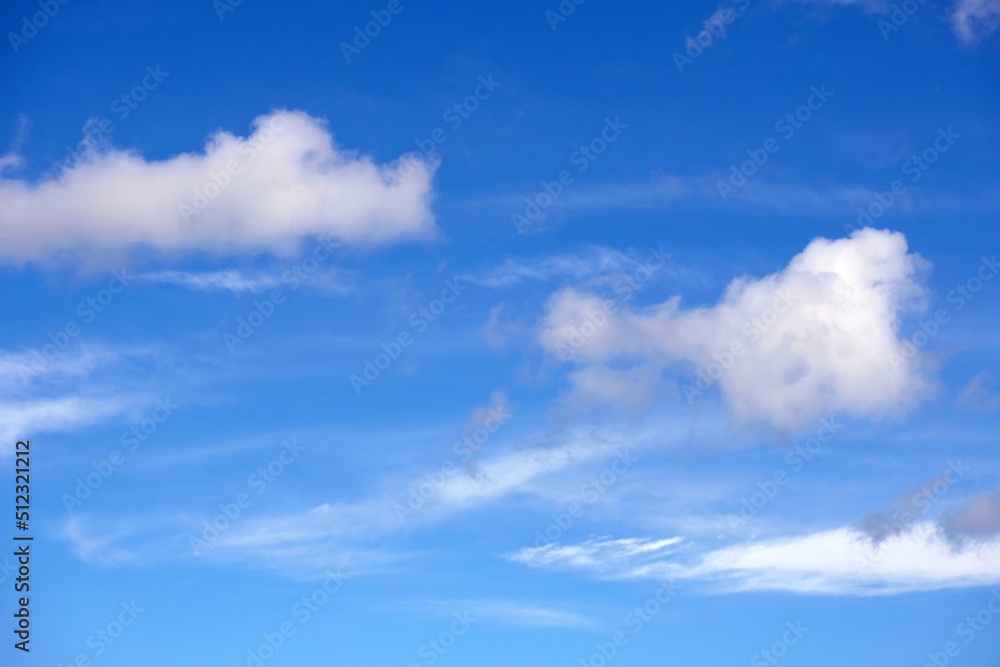 Beautiful sky landscape with calm white clouds high in the stratosphere on a sunny serenite day Beautiful sky landscape with calm white clouds high in the stratosphere on a sunny serenite day