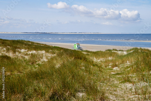 Strand mit H  tte in Langeoog