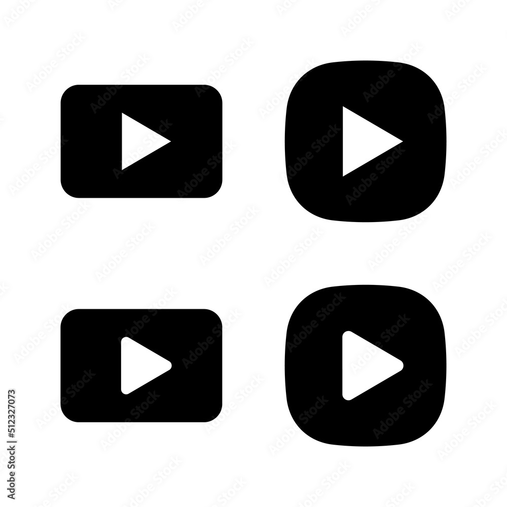 Play icon vector. Play button sign and symbol Play icon vector. Play button sign and symbol