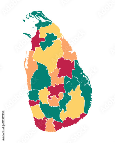 Map of Sri Lanka's high-quality vector