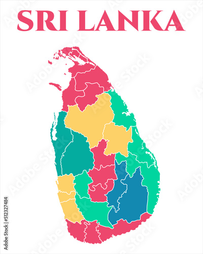 Map of Sri Lanka's high-quality vector