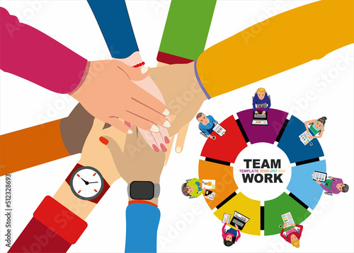 Flat design illustration concepts for business analysis and planning, consulting, team work, project management. Business, team work, cooperation and partnership. 