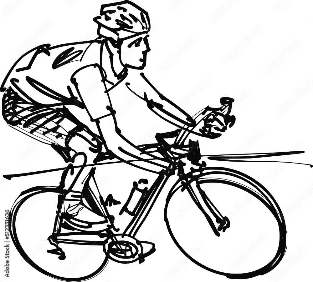 black and white illustration of the bicycle rider silhouettes black and white illustration of the bicycle rider silhouettes