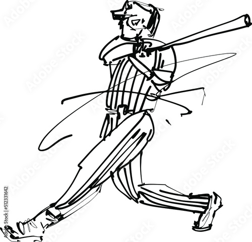 black and white illustration of the baseball players silhouettes