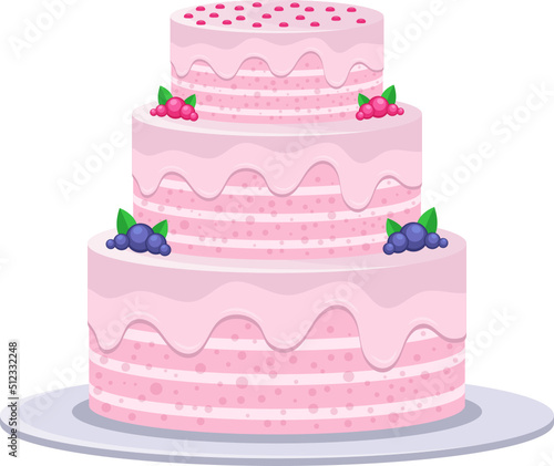 Birthday cake clipart design illustration