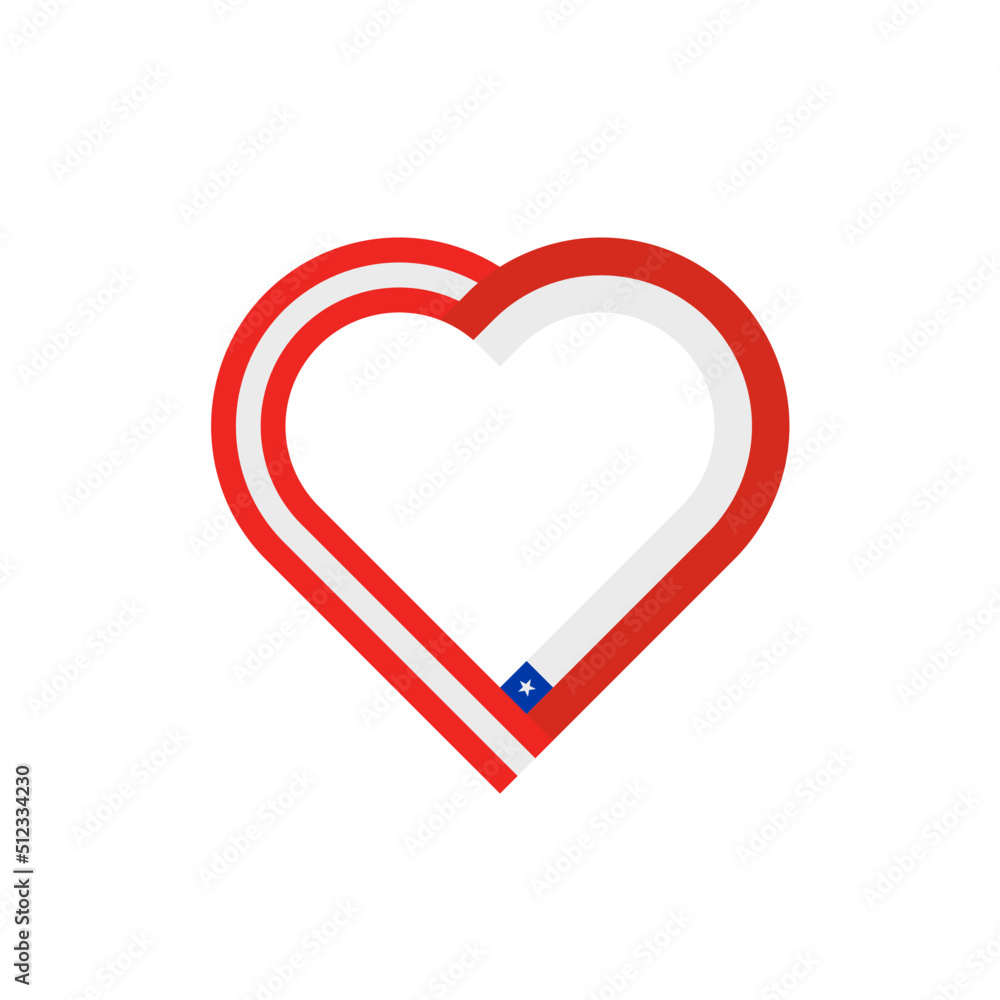 unity concept. heart ribbon icon of peru and chile flags. vector illustration isolated on black background unity concept. heart ribbon icon of peru and chile flags. vector illustration isolated on black background