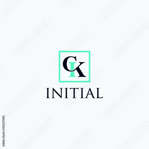 ck initial logo design vector