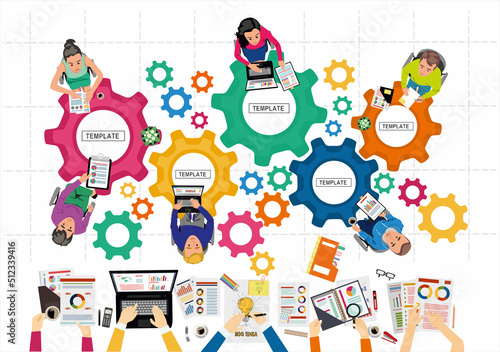 Flat design illustration concepts for business analysis and planning, consulting, team work, project management, financial report and strategy . Concepts web banner and printed materials.