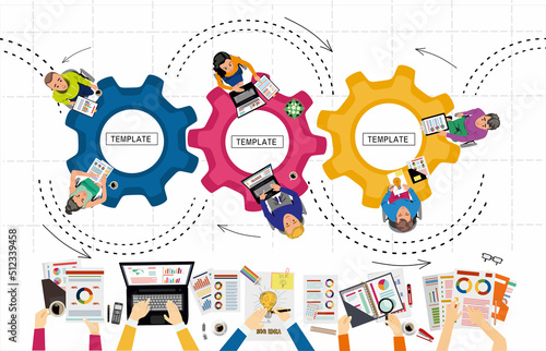 Flat design illustration concepts for business analysis and planning, consulting, team work, project management, financial report and strategy . Concepts web banner and printed materials.