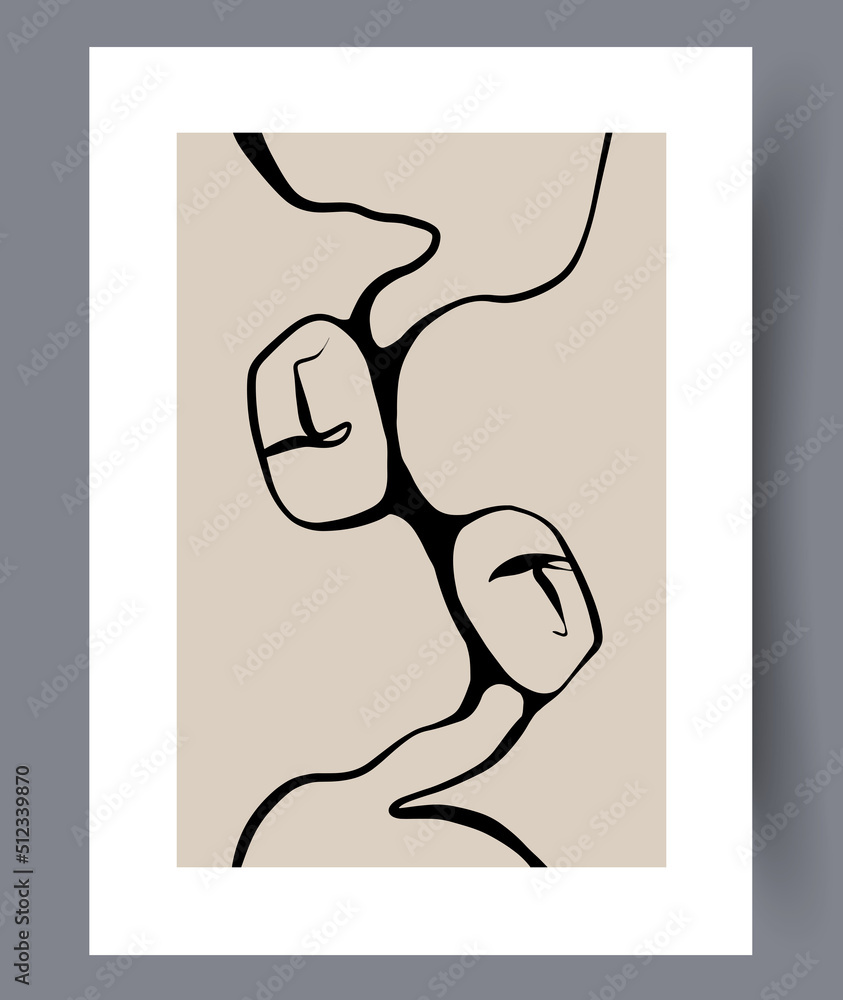 Modern abstract minimalistic artworks posters for print. Simple