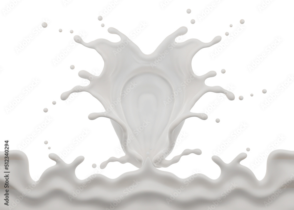 Milk splash abstract shape , 3D Rendering, 3D illustration Milk splash abstract shape , 3D Rendering, 3D illustration