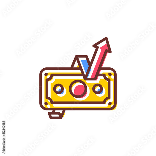Growth Investing icon in vector. Logotype