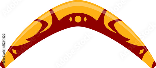 Wooden boomerang clipart design illustration