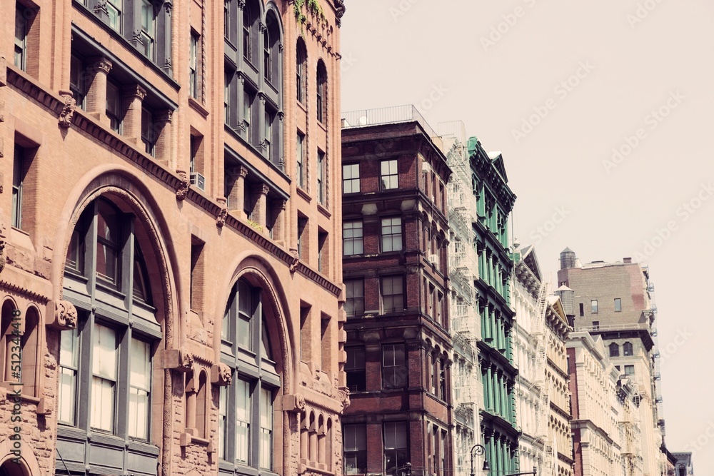 Soho, New York. New York City vintage filter image.