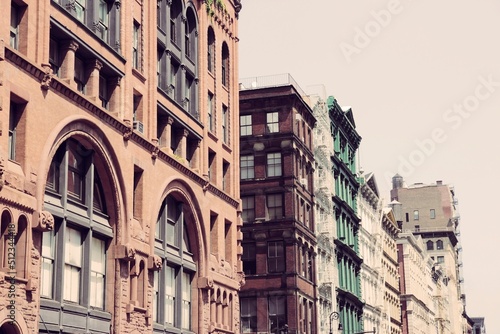 Soho, New York. New York City vintage filter image.