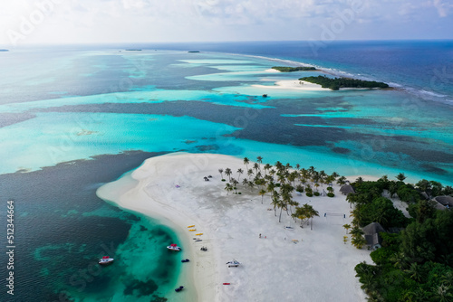 Helicopter view, Six Senses Kanuhura Island Resort, with beaches and water bungalows, Lhaviyani Atoll, , Maldives, Indian Ocean, Asia,