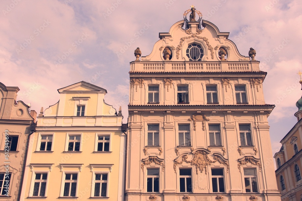 Hradec Kralove town in Czechia. Vintage filtered style color retro photo tone.