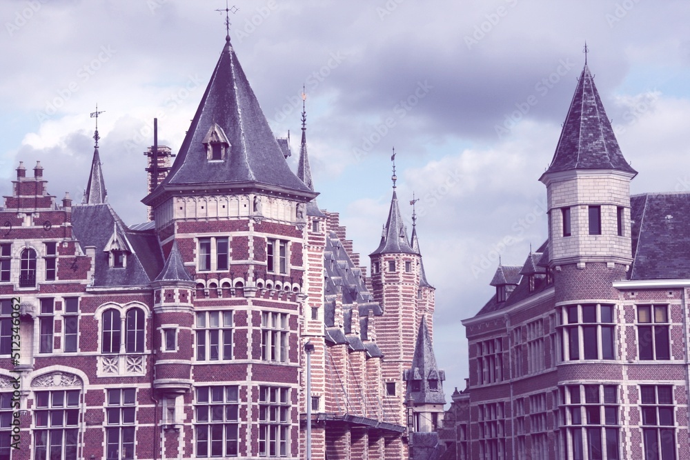 Antwerp, Belgium. Vintage filtered style color retro photo tone.