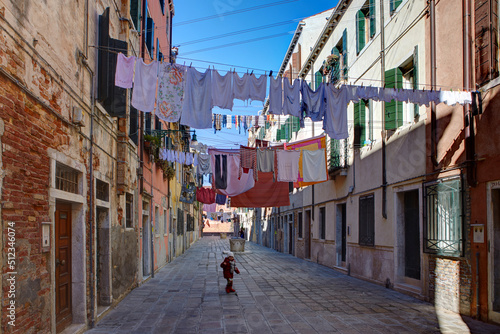 Laundry in Castello district, Venice, Italy
