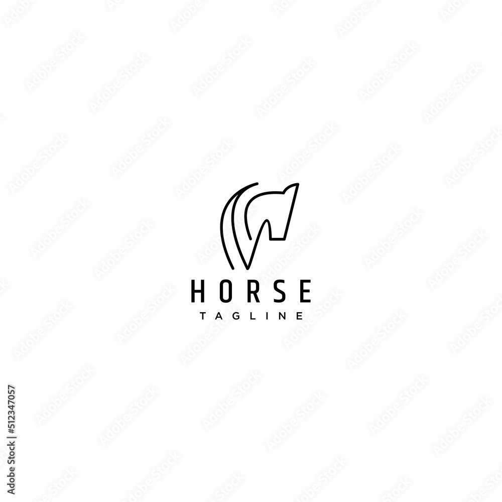 Horse head logo design icon template