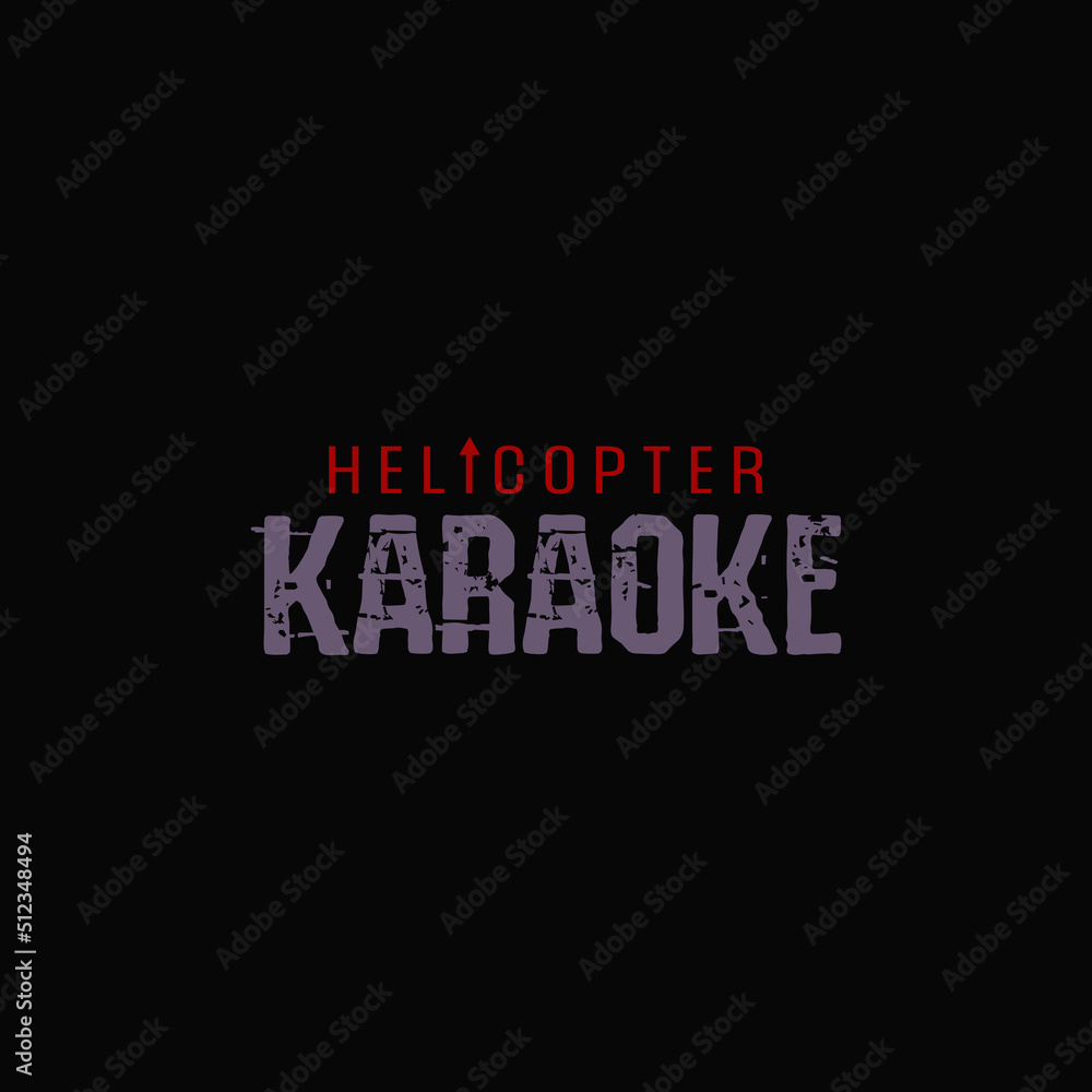 Helicopter Karaoke stylish typography logo vector design. Helicopter Karaoke t-shirt, monogram, banner, and Poster design. Helicopter karaoke vintage t-shirt design. 