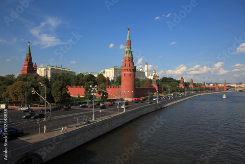 Kremlin palace in Moscow overlooking Moskva river, Russia