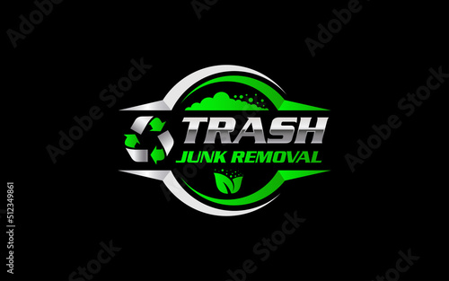 Illustration vector graphic of junk removal solution services logo design template
