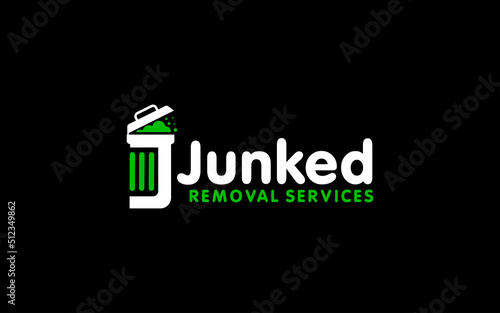 Illustration vector graphic of junk removal solution services logo design template