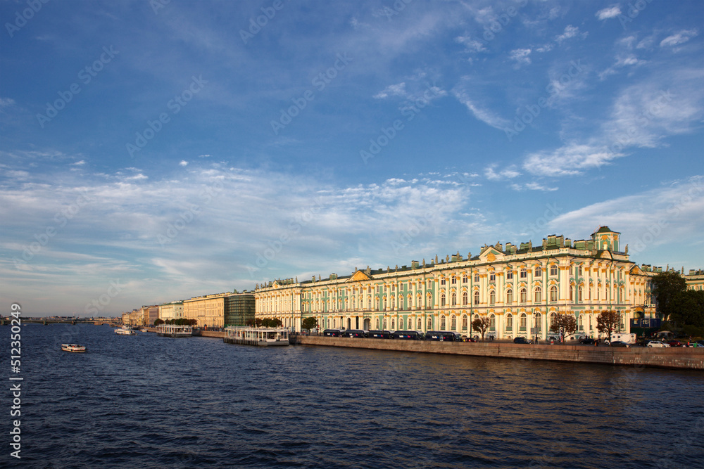 Winter Palace along the Neva river, Saint Petersburg, Russia