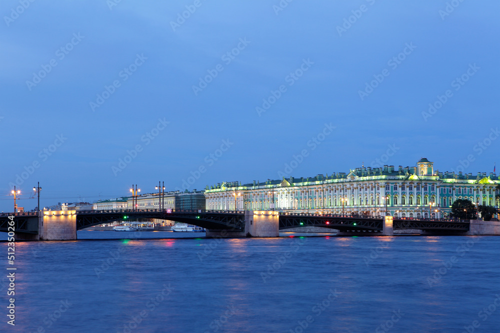 Winter Palace along the Neva river, Saint Petersburg, Russia