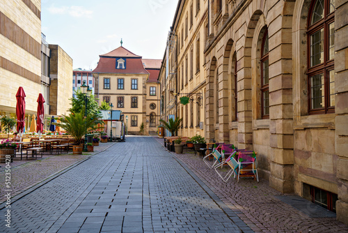 Beautiful city buildings of old town Fulda, German city in Hesse. photo