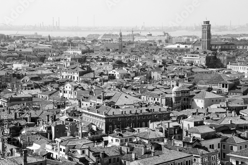 Venice city Italy. Black white photo vintage style. © Tupungato