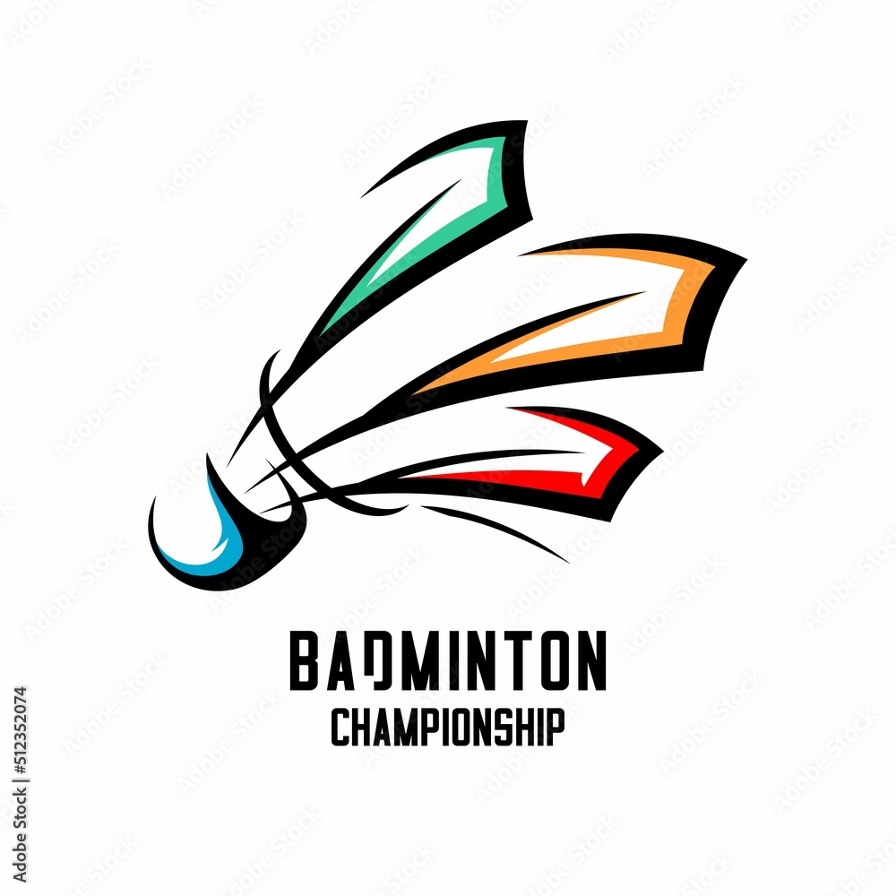 vector illustration of badminton sport on white background Stock Vector ...