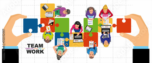 Team work concept. Teamwork management. Concepts for business analysis and planning, consulting, Idea of cooperation, togetherness and collaboration.