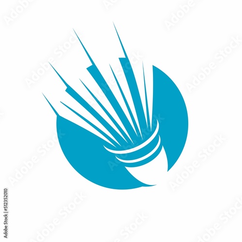 vector illustration of badminton sport on white background