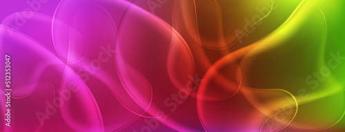 Abstract background made of colored curved translucent shapes