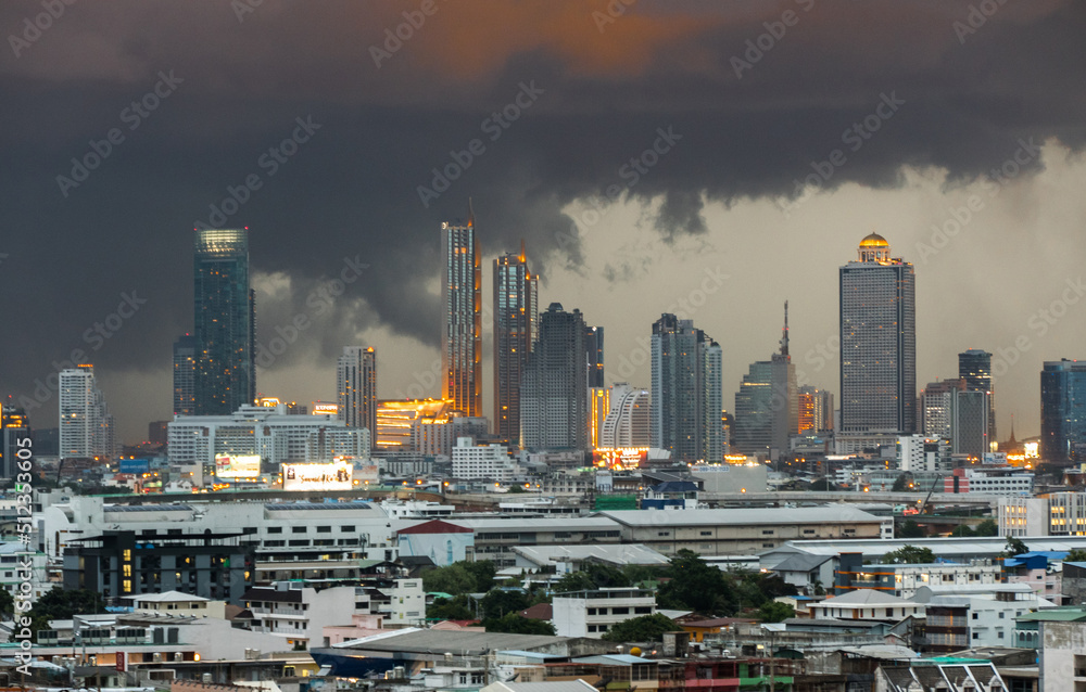Bangkok sunset cityscape