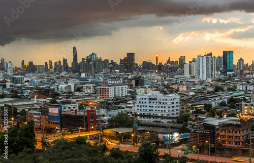 Bangkok sunset cityscape