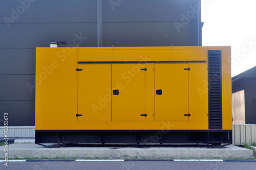 Stationary diesel generator for emergency power supply. photo