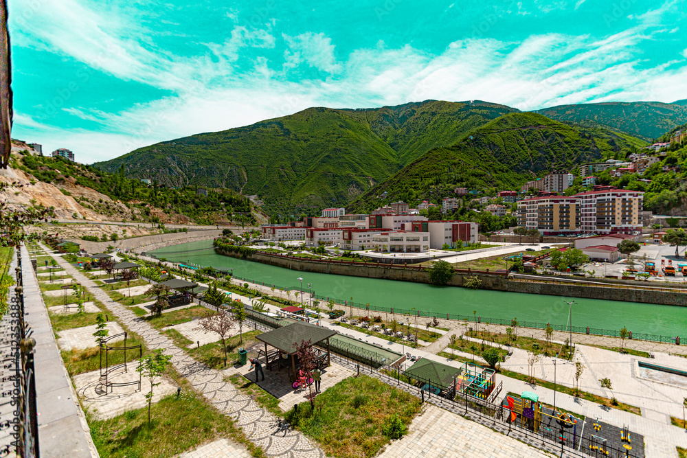 Artvin Coruh River and University Campus