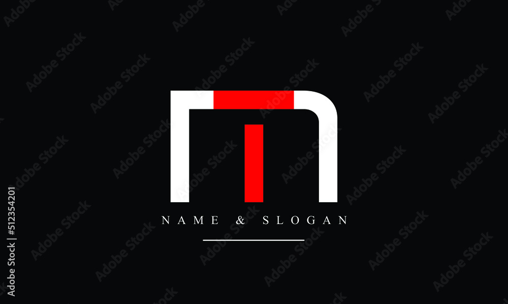 TM, MT, T, M abstract letters logo monogram - obrazy, fototapety, plakaty 