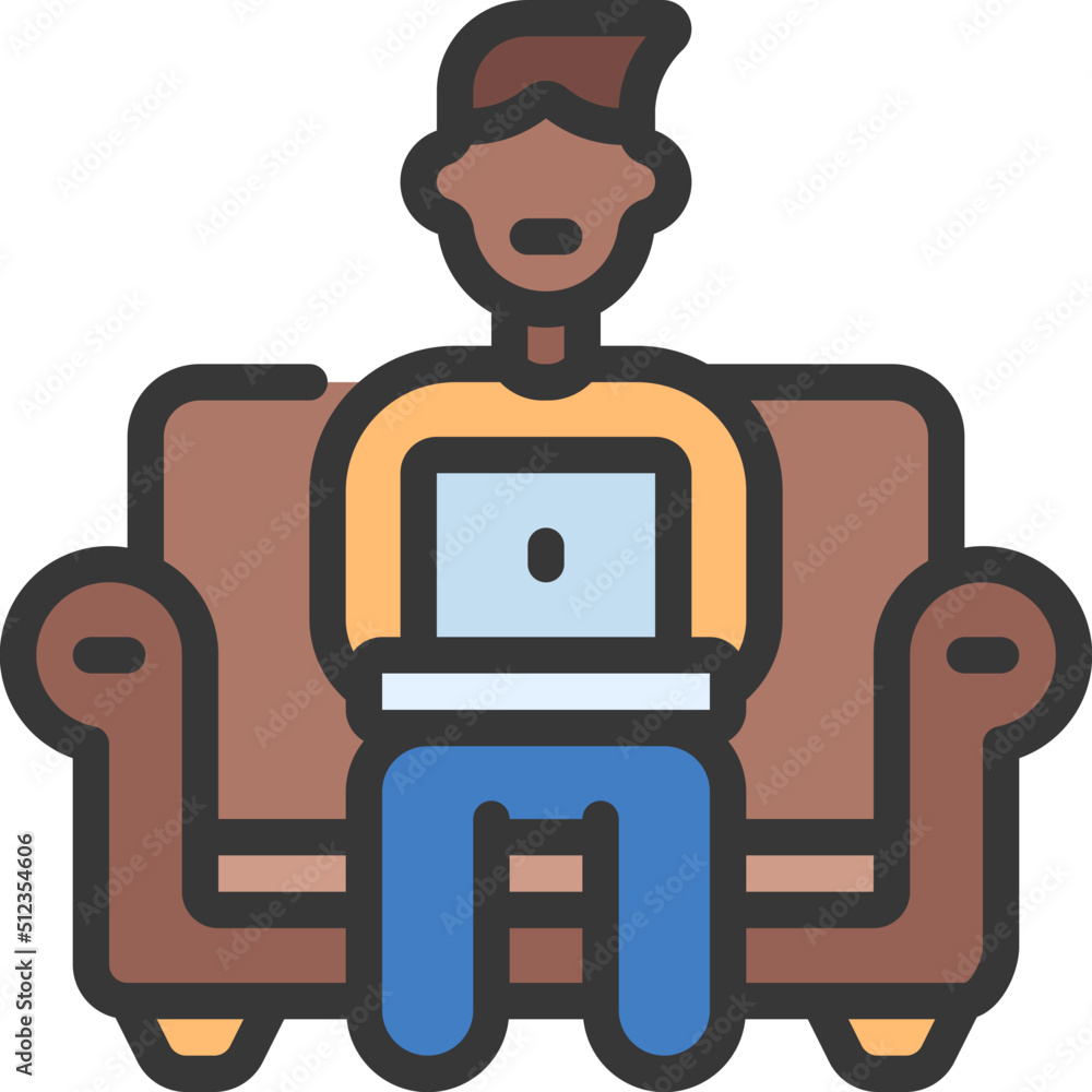Work On Sofa Icon Work On Sofa Icon