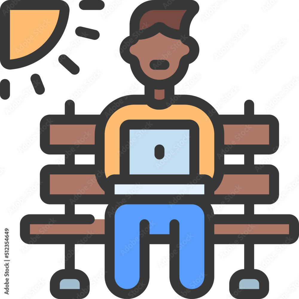 Work On Park Bench Icon