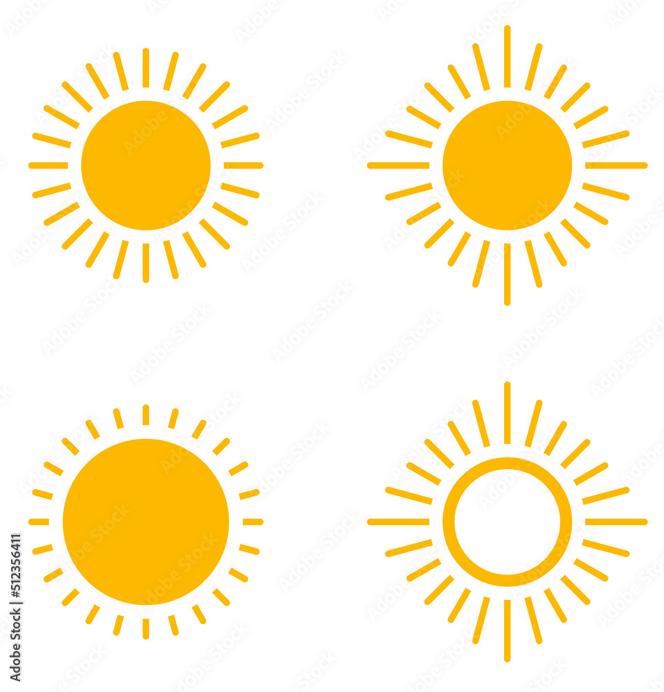 Fototapeta premium 太陽のアイコンセット