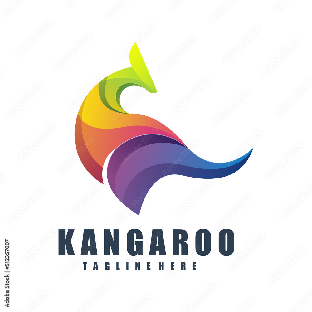 kangaroo colorful logo kangaroo colorful logo