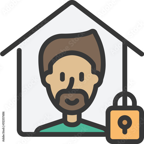 Man In Self Isolation Icon