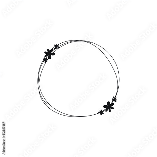 Flower, Circle, flower ring, Luxury, Hand draw, Abstract