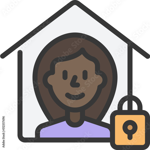 Woman In Self Isolation Icon
