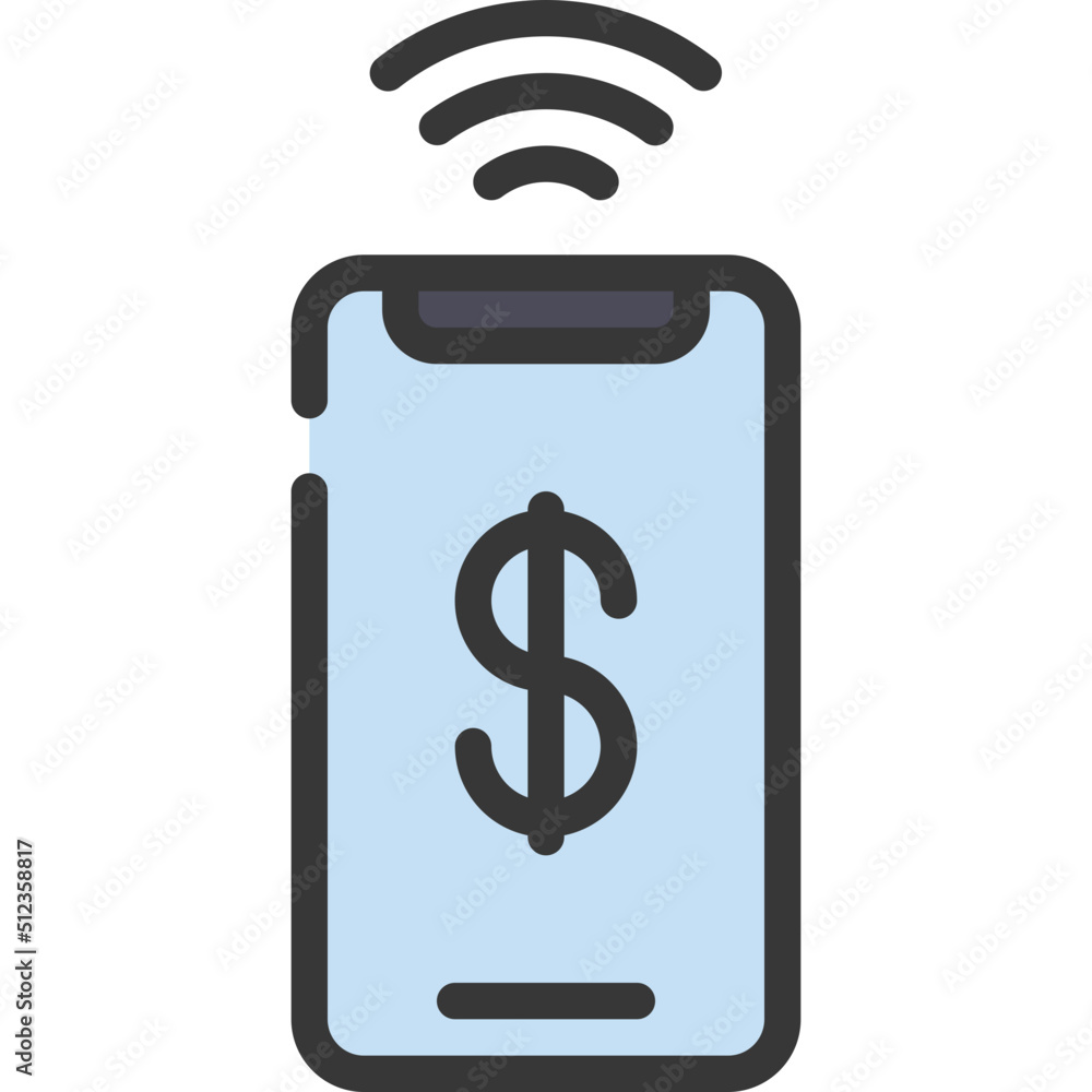 Wirelss Mobile Transaction Icon Wirelss Mobile Transaction Icon
