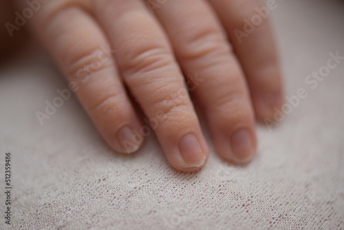 Macro photography, baby's hand close-up